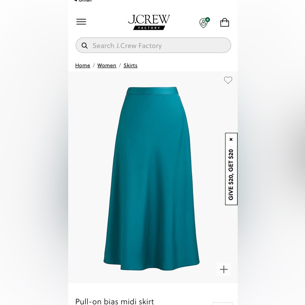 NWT Green midi skirt Jcrew Factory